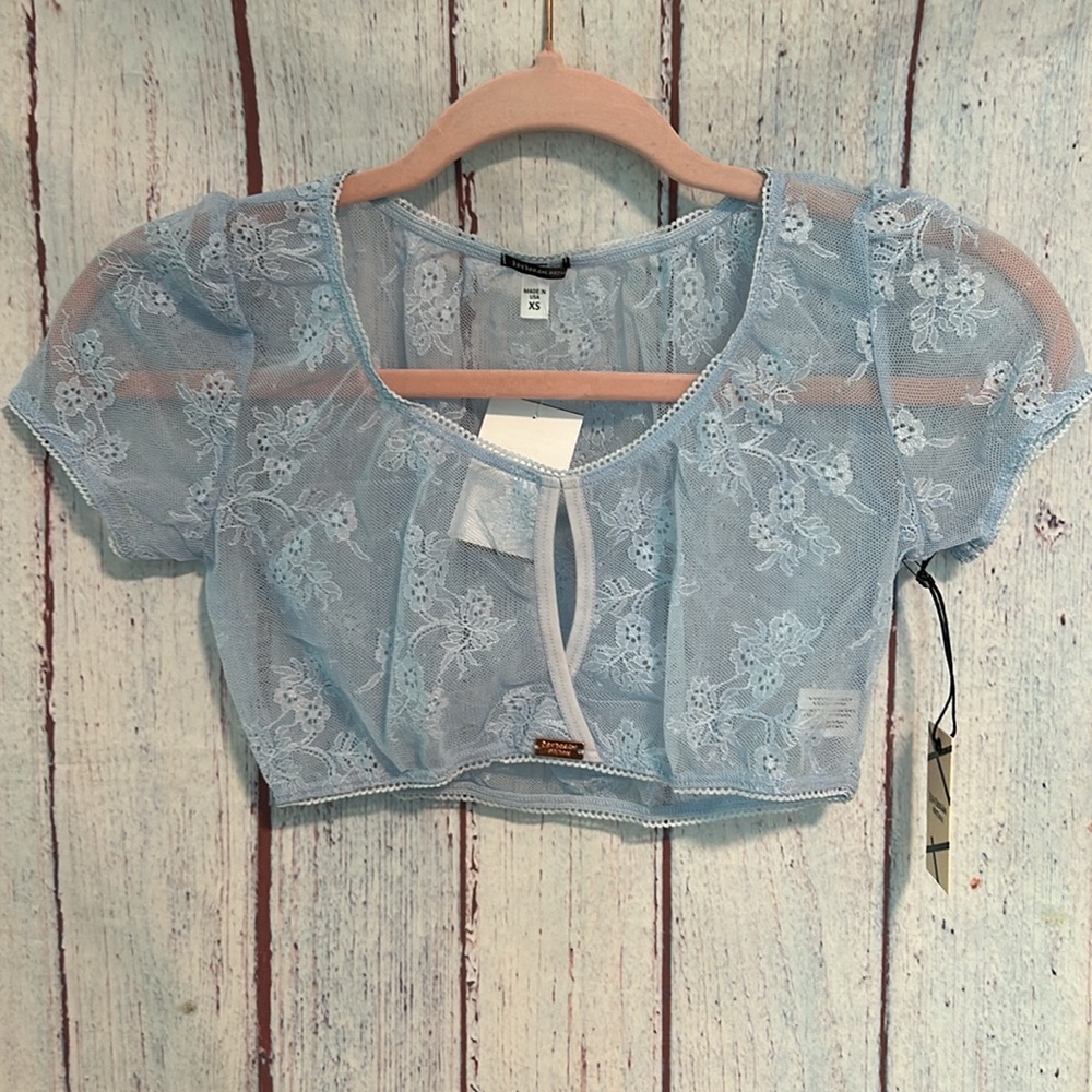 NWT Daydream Nation X Dolls Kill Keyhole Cap Sleeve Bra Top